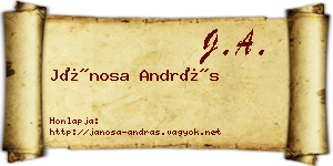 Jánosa András névjegykártya
